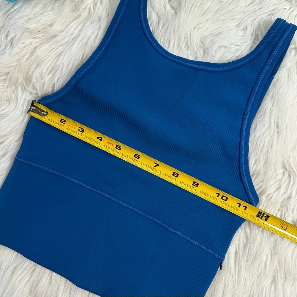 Lululemon • Women’s Power Pivot Tank Blue Ribbed